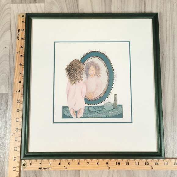 P Buckley Moss Mirror Mirror on the Wall Signed Print of Girl - Picture 4 of 11